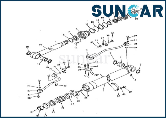 Equipo de reparación del sello del cilindro del auge 208-63-52100 equipo del sello del cilindro de 2086352100 auges para PC400-3 PC400LC-3 KOMATSU