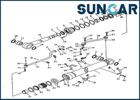 Equipo de reparación del sello del cilindro del auge 208-63-54101 sello Kit Komatsu Fits PC400-3 PC400LC-3 del cilindro de 2086354101 auges