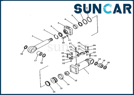 Equipo 2086395300 208-63-95300 del sello del cilindro de la descarga de la parte inferior de KOMATSU para el equipo de reparación del cilindro de la descarga de la parte inferior de PC400-1 PC400LC-1