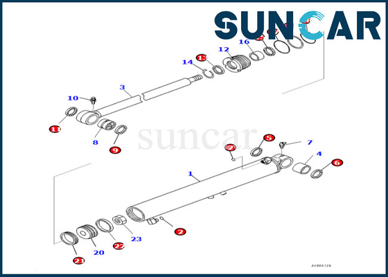 707-98-57330 7079857330 equipo del lacre del cilindro del oscilación del auge de Kit For PC45MR-5 PC45MR-5M0 del sello del cilindro del oscilación del auge