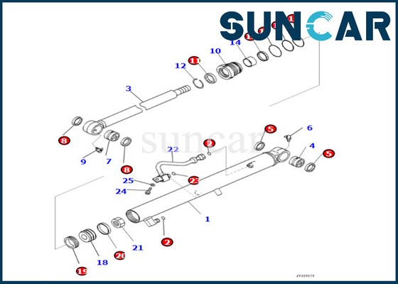 Equipo 707-98-15780 7079815780 del sello del cilindro del cubo de KOMATSU para el equipo del lacre del cilindro del cubo de PC45MR-5 PC45MR-5