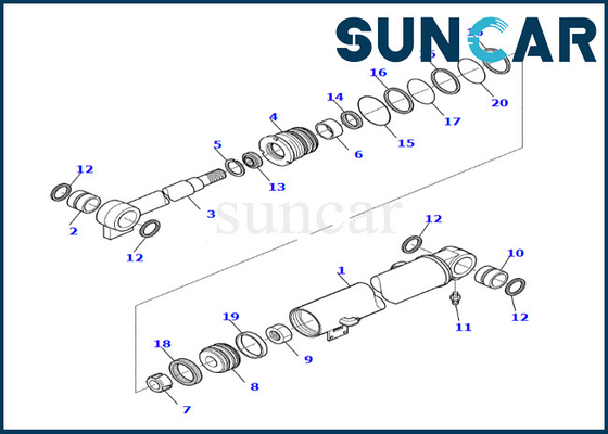 878000539 equipo Desgaste-resistente del reemplazo del cilindro del auge de Kit For PC45R-8 KOMATSU del sello del cilindro del auge