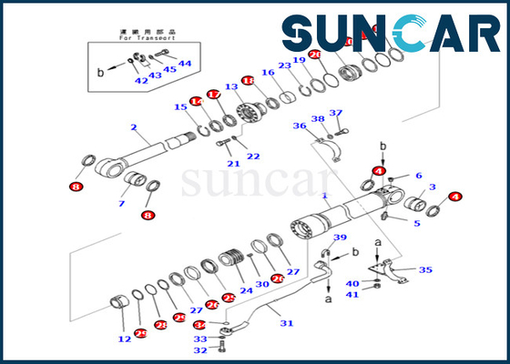 707-99-72061 7079972061 equipo del lacre del cilindro del auge de Kit For PC490-10 PC490LC-10 KOMATSU del sello del cilindro del auge