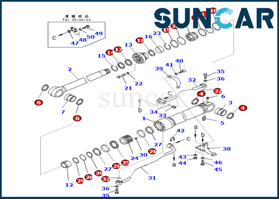 Equipo de alta calidad y con mejores ventas 707-99-72060 7079972060 del sello del cilindro del auge de KOMATSU para PC490LC-10