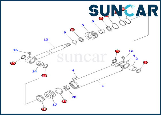 707-98-29650 sello Kit Komatsu For PC600-8 PC600LC-8 PC800LC-8 del cilindro de 7079829650 removedores