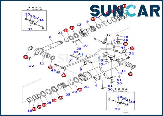 KOMATSU 721-98-00220 sello Kit Bucket Cylinder Seal Kit del cilindro de 7219800220 brazos para PC650LC-11 PC700LC-11