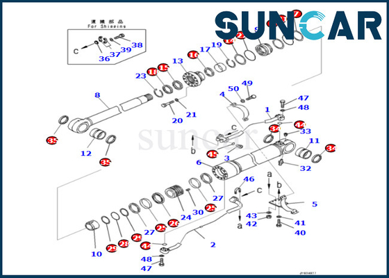 Equipo 707-99-72131 del lacre del cilindro del auge de KOMATSU sello Kit For PC500LC-8R PC500LC-8 del cilindro de 7079972131 auges