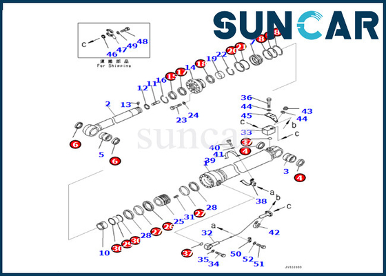 KOMATSU 707-99-76190 sello Kit For PC400LCSE-8R PC500LC-8R PC500LC-8 del cilindro de 7079976190 brazos