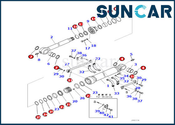 707-99-72120 7079972120 equipo del lacre del cilindro del cubo de Kit For PC500LC-8R PC500LC-8 KOMATSU del sello del cilindro del cubo