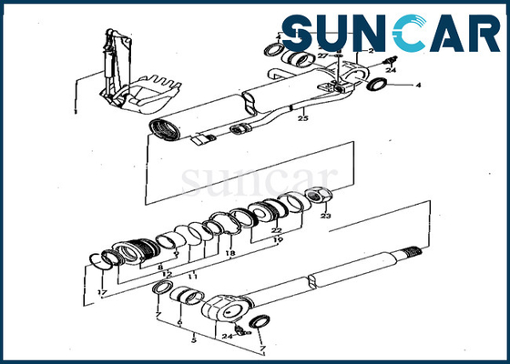 Servicio Kit Komatsu For PC50FR-1 del cilindro del cubo del equipo YM17215799420 del sello del cilindro del cubo YM172157-99420