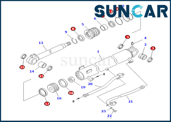707-98-34180 sello Kit Boom Cylinder Replacement Kit del cilindro de 7079834180 auges para PC50UUM-2 PC58SF-1 KOMATSU