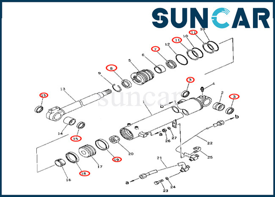 707-98-34120 7079834120 de alta calidad para el sello Kit Komatsu del cilindro del auge de PC50UU-2 PC50UU-1