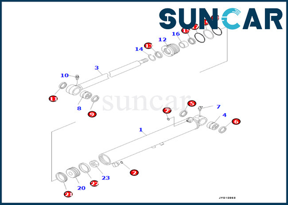 Equipo 707-98-29680 del servicio de KOMATSU del cilindro del oscilación del auge sello Kit For PC55MR-3 PC55MR-5 del cilindro del oscilación de 7079829680 auges