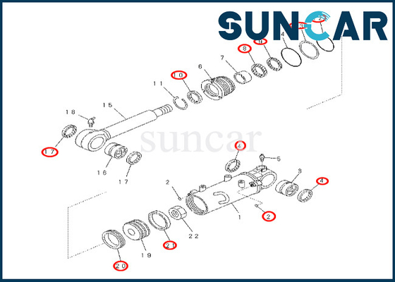 Equipo 707-99-33420 7079933420 del sello del cilindro de cuchilla de KOMATSU para el equipo de reparación del sello del cilindro de cuchilla PC57-7