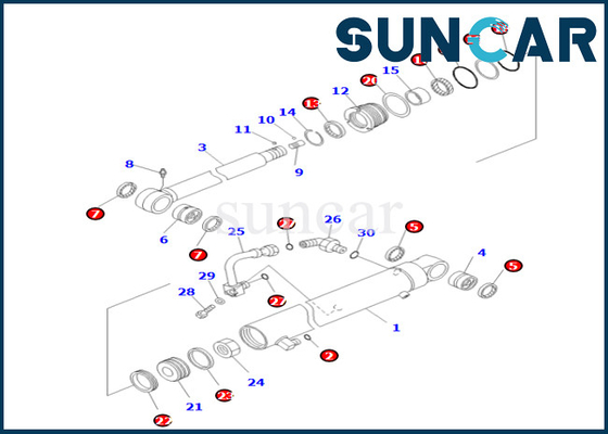 KOMATSU 707-98-26820 sello Kit For PC55MR-3 PC55MR-5 PC55MR-5M0 del cilindro de 7079826820 brazos