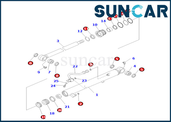 707-98-26200 7079826200 sello Kit Bucket Cylinder Sealing Kit del cilindro del cubo de los ajustes PC55MR-3 KOMATSU