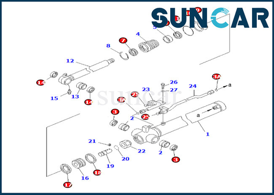 Equipo 7079826710 707-98-26710 KOMATSU del sello del cilindro del brazo para el equipo de reparación del sello del cilindro del brazo PC58UU-3