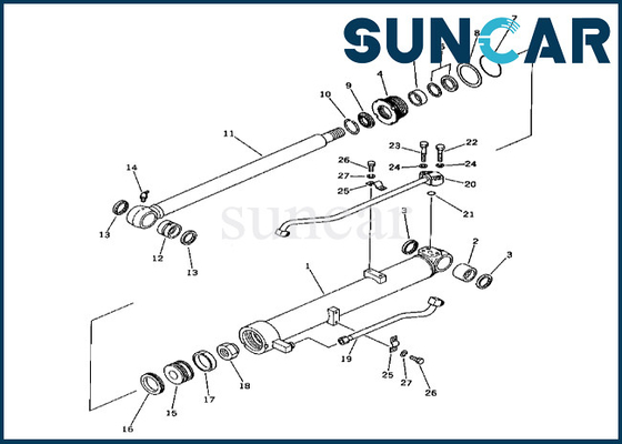 201-63-56100 2016356100 equipo del lacre del cilindro del auge de Kit Fits PC60-3 KOMATSU del sello del cilindro del auge