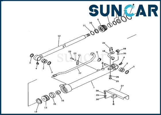 201-63-76100 2016376100 equipo del sello de la reparación del cilindro del cubo de Kit For PC60-3 KOMATSU del sello del cilindro del cubo