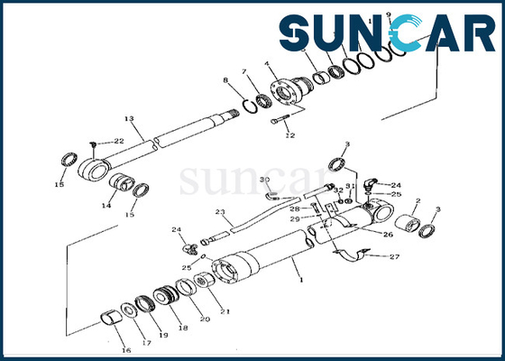201-63-02020 2016302020 equipo del lacre del cilindro del brazo de Kit For PC60-5 PC60L-5 del sello del cilindro del brazo de KOMATSU