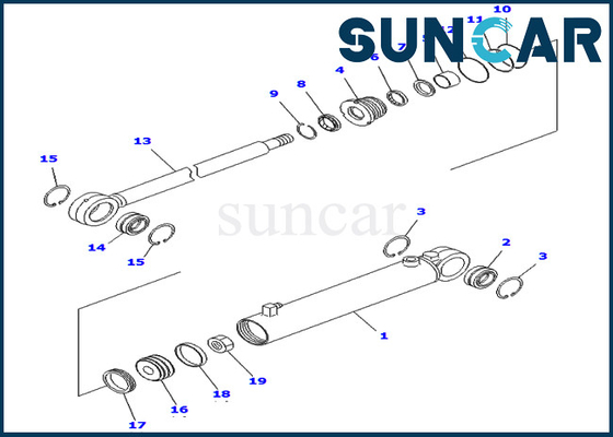 Equipo de aislamiento 707-99-26940 reparación Kit For KOMATSU PC400LC-6Z del sello del cilindro del Looper de 7079926940 tubos