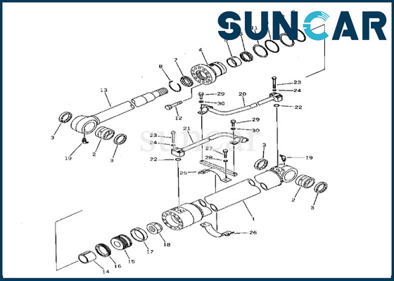 201-63-02010 2016302010 equipo de reparación del sello del cilindro del auge de Kit Komatsu For PC60-5 PC60L-5 del sello del cilindro del auge