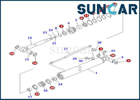 707-98-35181 7079835181 equipo del lacre del cilindro del brazo de Kit Komatsu For BR200T-1 BR200T-1A del sello del cilindro del brazo