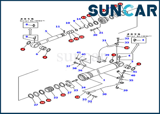 707-99-68530 excavador Repair Kits de Kit For Komatsu PC400ST-6 PC400ST-6LC del sello del cilindro del brazo