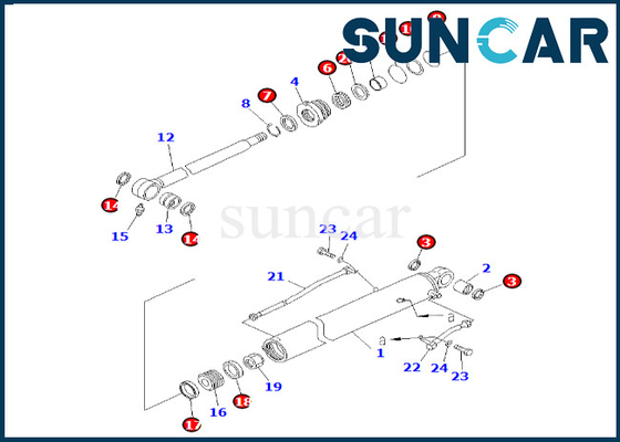 Equipo 707-99-26690 del lacre del cilindro del cubo sello Kit Fits PC60-7 del cilindro de 7079926690 cubos