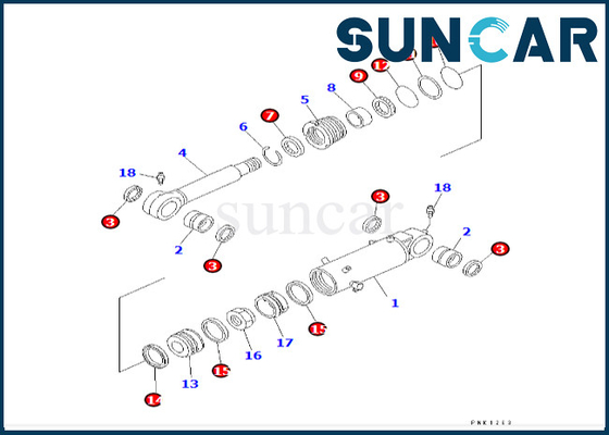 707-98-43170 7079843170 equipo del lacre del cilindro de cuchilla de Kit For PC60-7E PC60-7 KOMATSU del sello del cilindro de cuchilla