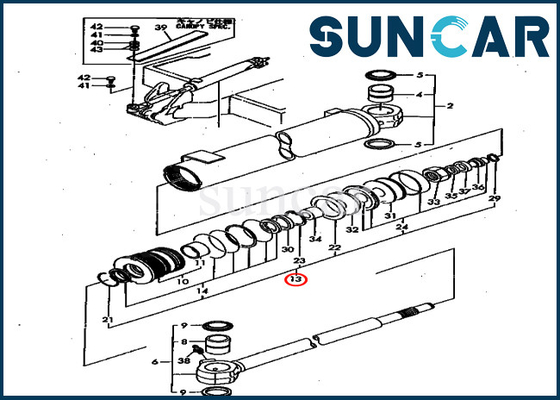Equipos del servicio del cilindro del oscilación del reemplazo de KOMATSU YM172151-72080 de los modelos de PC40FR-1 PC50FR-1