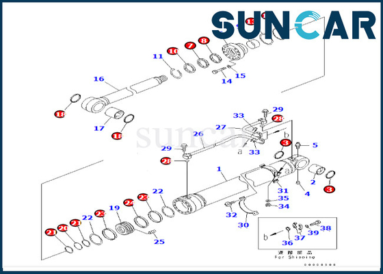 707-99-69700 sello Kit For PC600LC-6A PC600-8 PC600-7 KOMATSU del cilindro de 7079969700 auges
