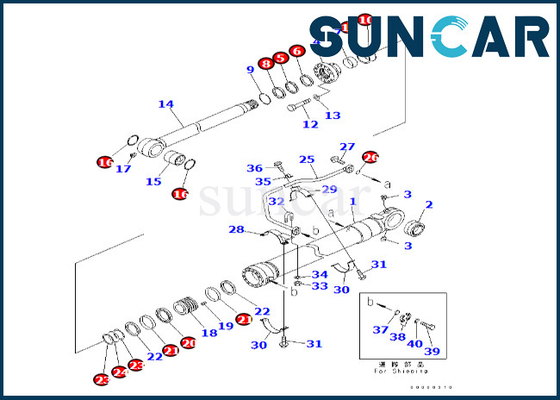 Sello Kit For PC600-8 PC600LC-6A 707-99-67830 del cilindro del cubo 7079967830 equipos del lacre del cilindro del cubo de KOMATSU