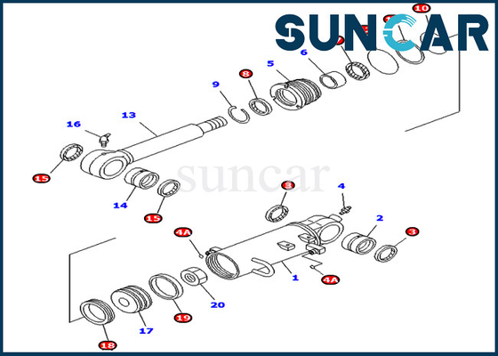 707-98-32540 7079832540 piezas internas de Kit For PC40MR-1 PC45MR-1 KOMATSU del sello de la reparación del cilindro de cuchilla