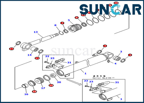 707-98-25560 modelos KOMATSU PC40MRX-1 PC40R-8 PC45MR-1 de Kit Hydraulic Cylinder Fits For del servicio del auge