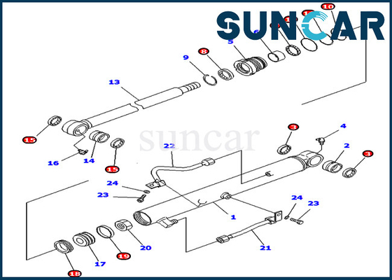 707-98-25910 cilindro hidráulico de 7079825910 del cubo del sello equipos de reparación para KOMATSU PC40MR-1 PC45MR-1