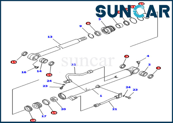 El equipo 707-98-15690 del sello del cubo de KOMATSU 7079815690 equipos del servicio del cilindro cabe el excavador PC40MR-1 PC40R-8