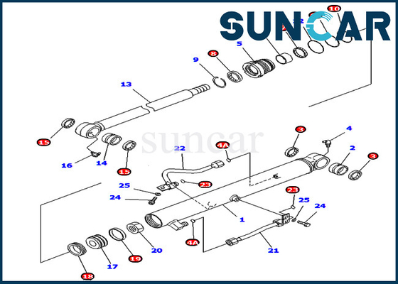 707-98-15740 7079815740 piezas internas de Kit For Bucket Cylinder PC40MR-1 PC40MRX-1 del sello de aceite de KOMATSU