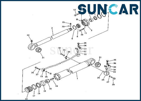 Equipo de reparación del sello del cilindro del brazo 208-63-66300 sello Kit Komatsu For PC400-1 PC400LC-1 del cilindro de 2086366300 brazos
