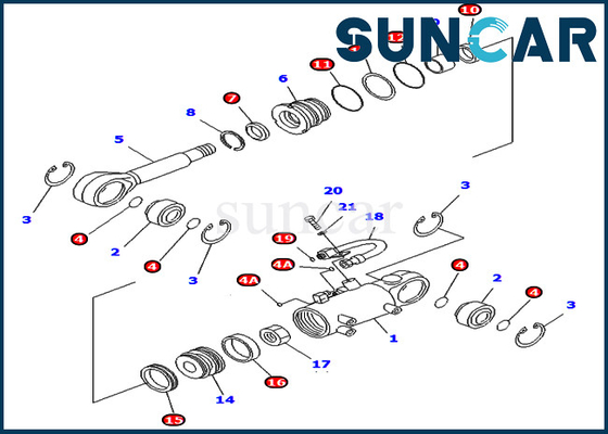 707-98-32550 7079832550 equipo pesado de Kit For Komatsu PC40MR-2 PC50MR-2 del sello de la reparación del cilindro de cuchilla