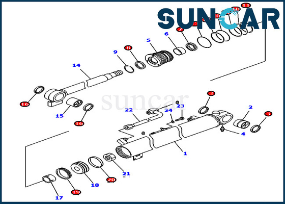 KOMATSU 707-98-34610 reparación Kit For Equipment Models PC40R-8 PC45R-8 del sello del cilindro de 7079834610 auges