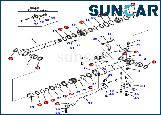 Equipos del cilindro del reemplazo 707-99-67481 sello Kit Fits Komatsu PC450-8 PC460LC-8 PC430-8 de 7079967481 auges
