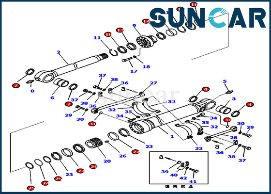 707-99-67470 sello Kit For KOMATSU PC450-8 PC460LC-8 PC430-8 de la reparación del cilindro de 7079967470 brazos
