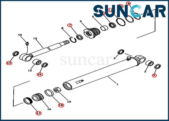 El servicio de PC45-1 KOMATSU parte 707-98-25620 sello Kit Repair Kits del cilindro del oscilación de 7079825620 auges