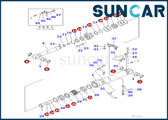 KOMATSU 707-99-77170 7079977170 equipo de reparación del cilindro del brazo de Kit For PC600LC-6A del sello del cilindro del brazo