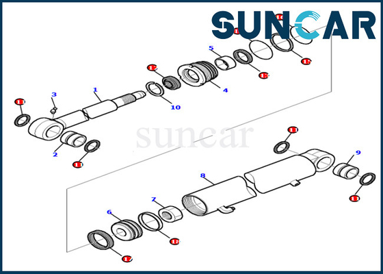 Excavador Sealing Kit de PC45R-8 PC45-1 878000416 equipos hidráulicos del sello de aceite del cilindro del reemplazo del brazo
