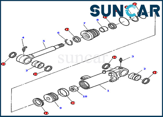 Reparación Kit For Excavator Service Parts PC45R-8 PC45-1 KOMATSU del sello del cilindro de cuchilla 878000418