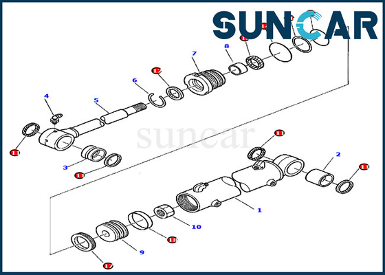 Los ajustes KOMATSU PC45R-8 PC45-1 de los equipos del servicio del cilindro del equipo 878000417 del sello del oscilación del auge modelan el equipo pesado