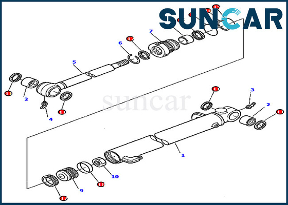 878000017 maquinaria de construcción de Kit For Excavator 245 PC45-1 KOMATSU del sello de la reparación del cilindro del cubo