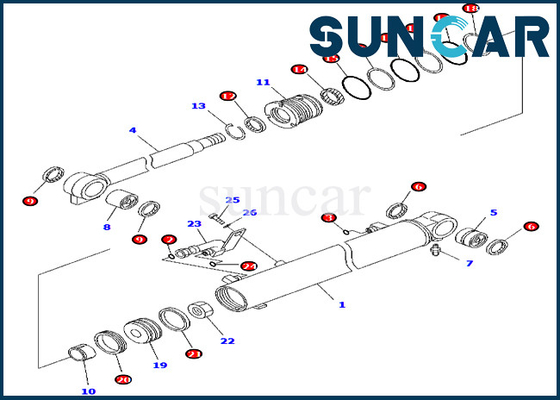 707-98-25750 sello Kit Fits Inner Parts Komatsu PC45MR-3 PC55MR-3 del cilindro de 7079825750 auges